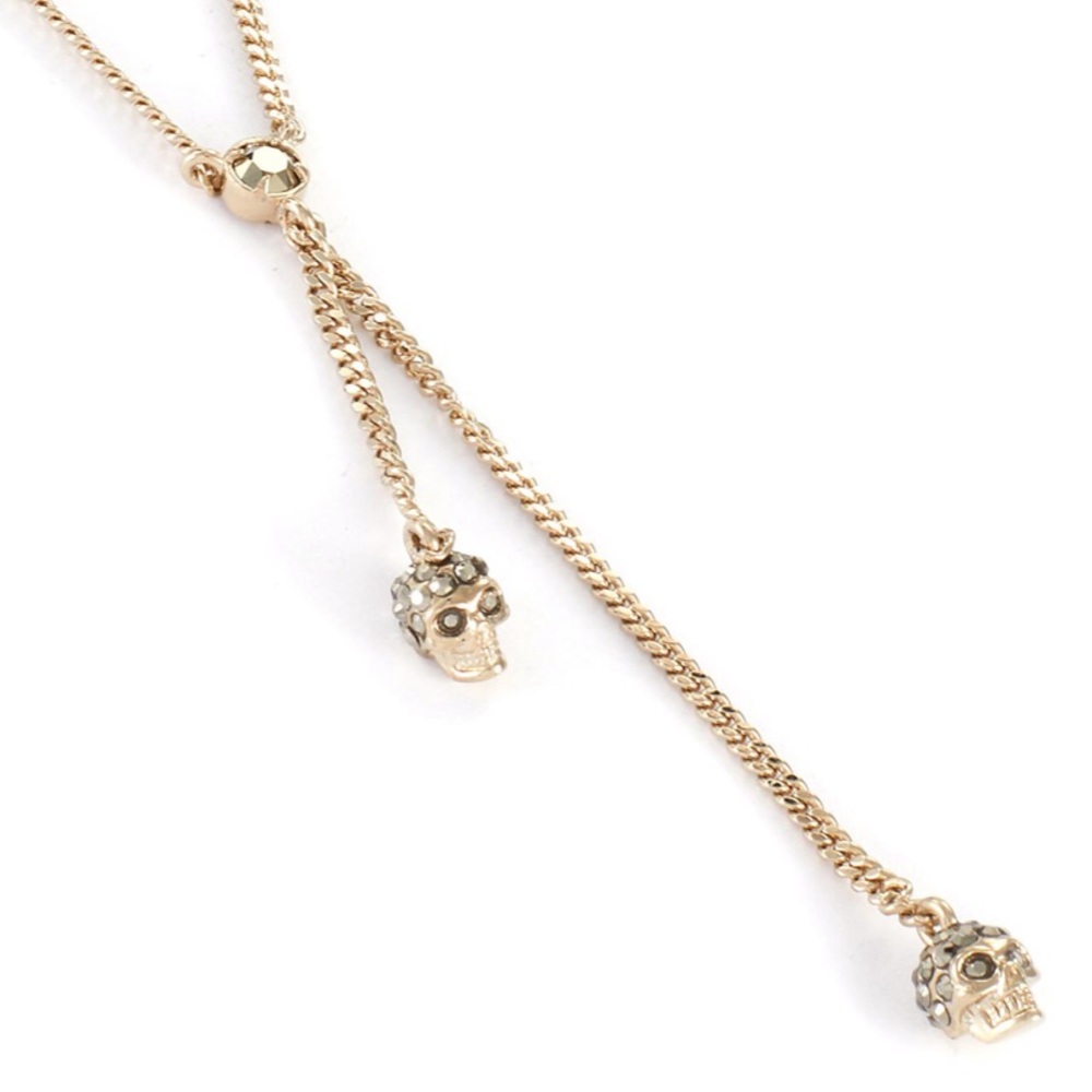 Alexander McQueen Double Chain Skull Necklace